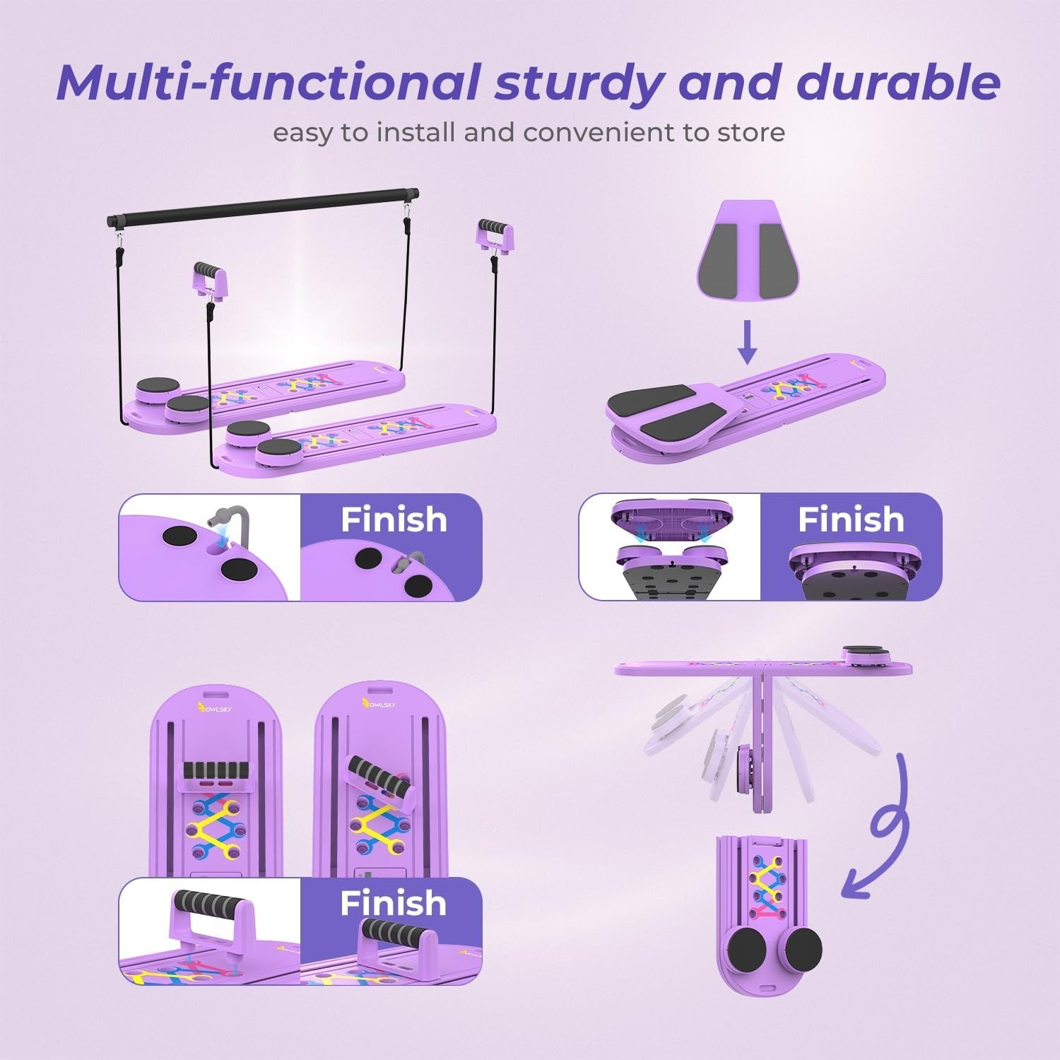 Pilates Reformer Board – 5-in-1 Foldable Pilates Machine for Home Workout