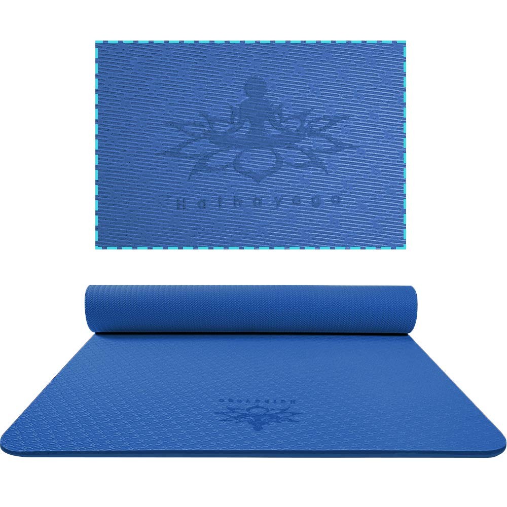 Hatha Yoga Extra Thick TPE Mat – 72&Prime;x 32&Prime; 32Wx72Lx12mm, Blue