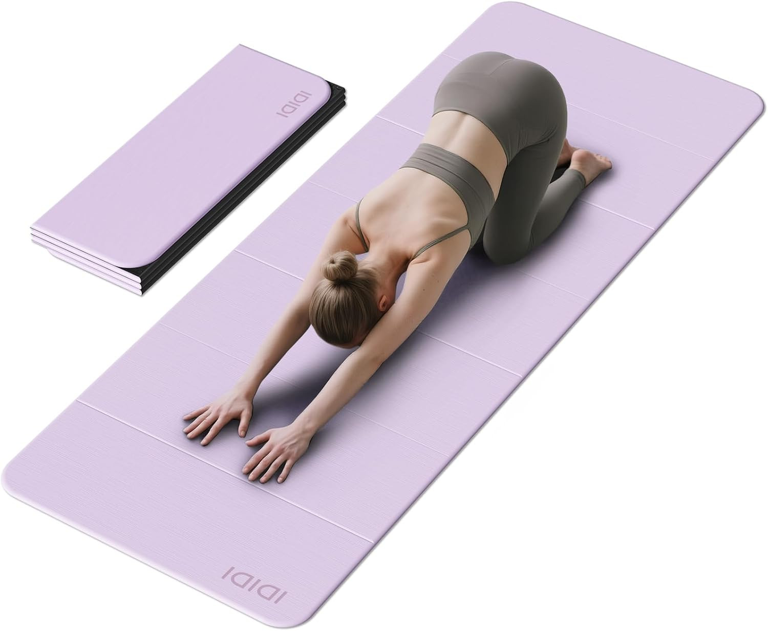 Foldable Yoga Mat Extra Thick & Large (74&Prime; X 31.5&Prime; X 0.32&Prime;), Double-Sided Non Sl