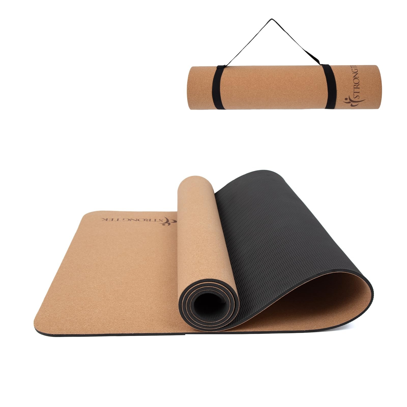Cork Yoga Mat, Non-& Eco-Friendly, 7mm Thick with Non-Slip Cork + TPE Surface…