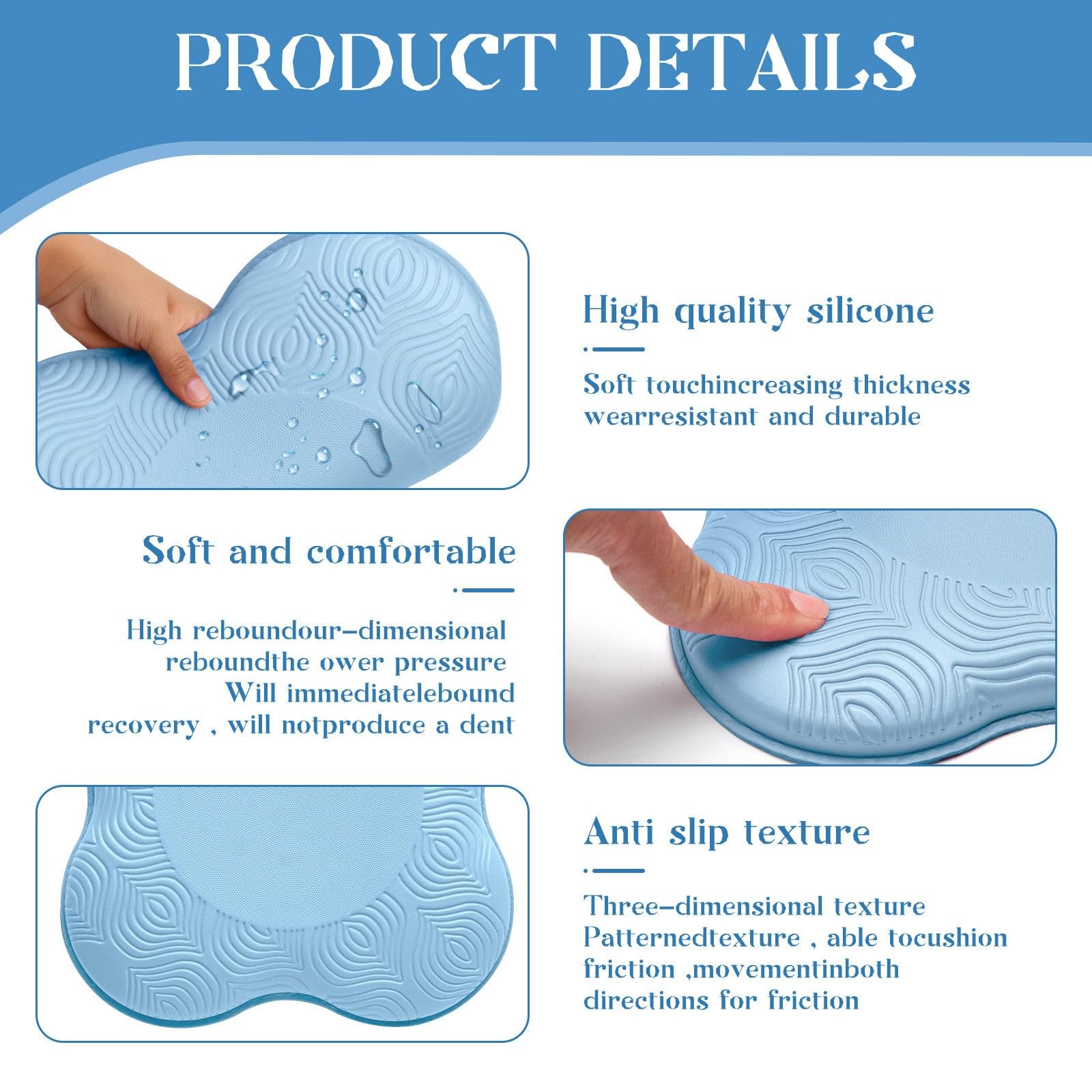 Yoga Knee Elbow Cushions Extra Thick Foam Knees Elbows Wrists Hands 2 PCS