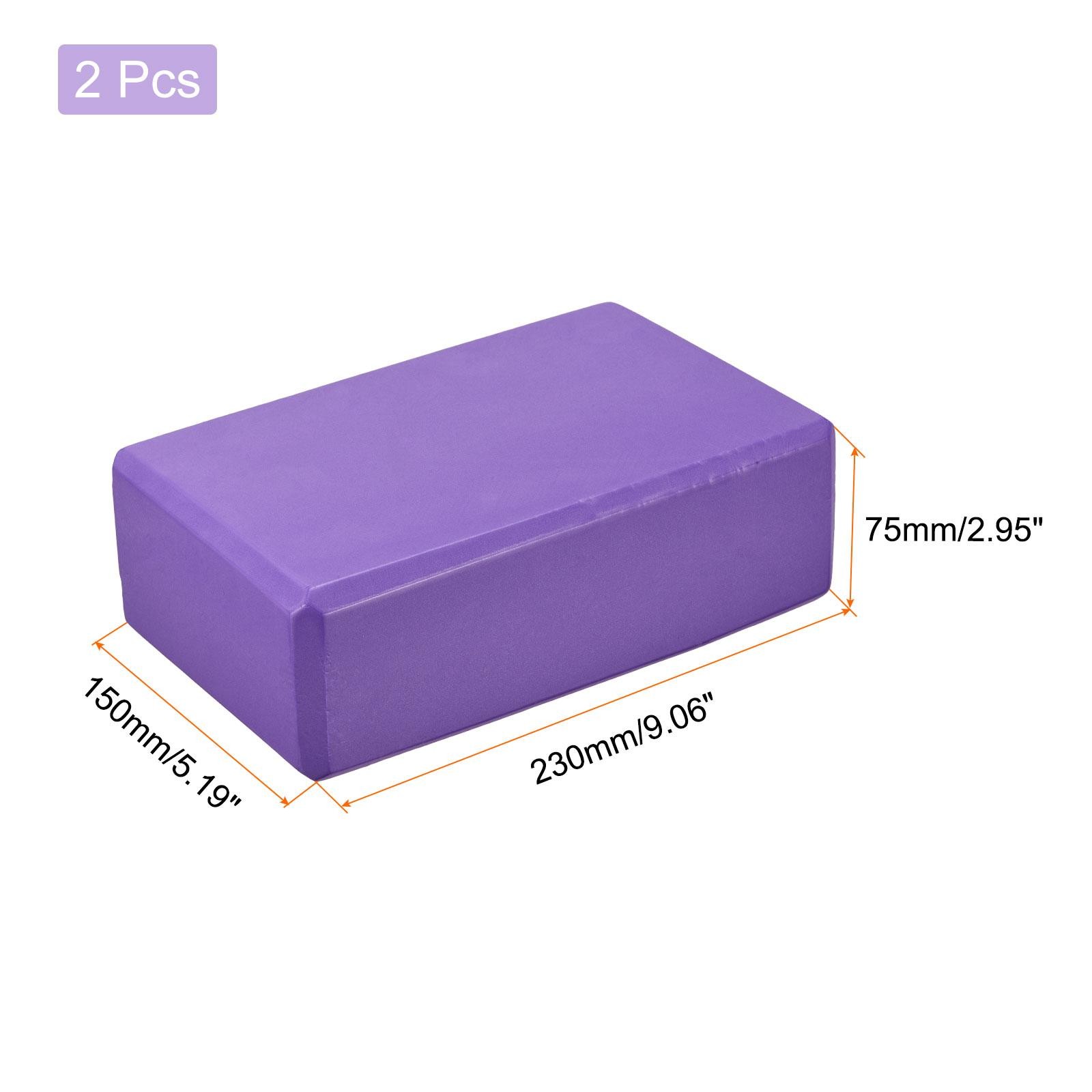 Yoga Block 9&Prime; x 6&Prime; x 3&Prime; Lightweight High Density EVA Foam Brick,Purple 2pcs