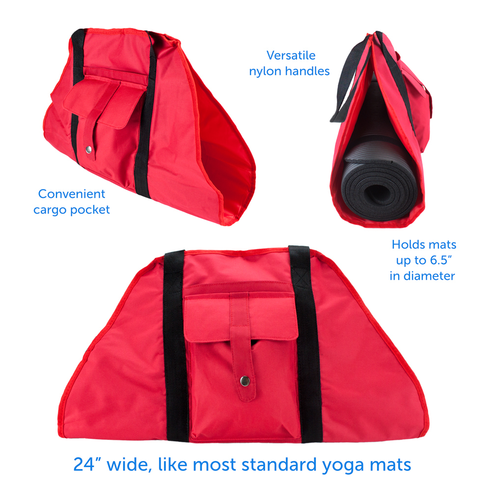 Red Yoga Mat Cargo Carrier with Adjustable Straps