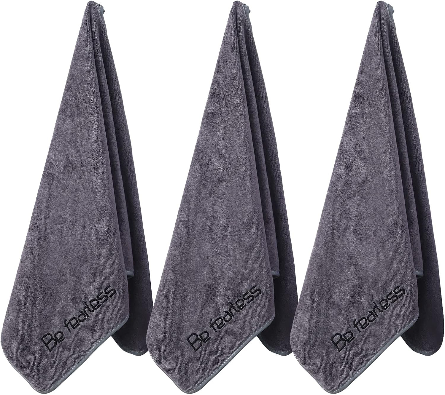 Microfiber Gym Towels Bigger Size Super Soft for 3P-15×31 inches, Grey