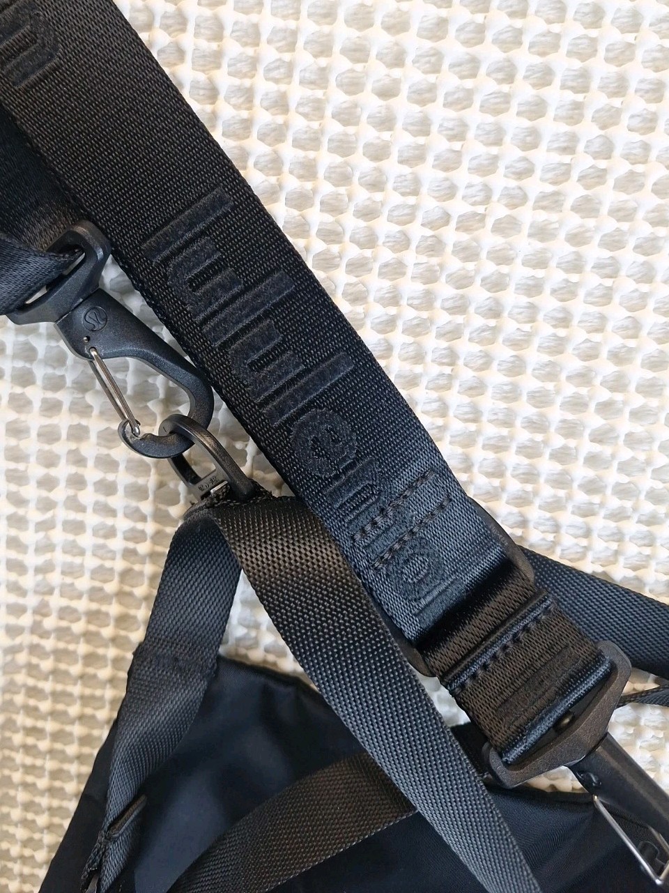 Lululemon Stow and Flow Mat Strap Bag Logo One-Size Black Crossbody OUT OF STOCK