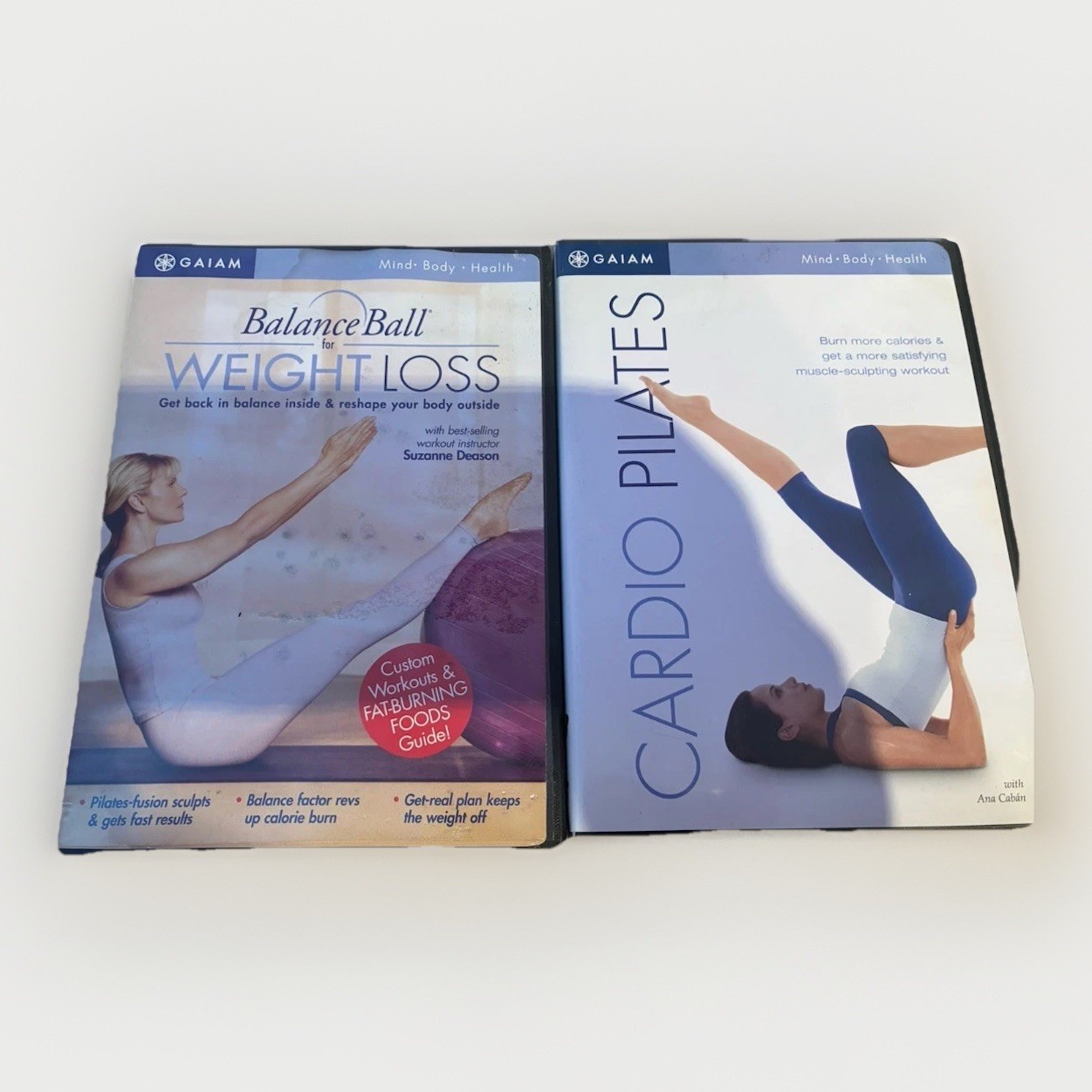 Gaiam Pilates Workout DVDs Cardio Pilates + Balance Ball Weight Loss 2 Disc