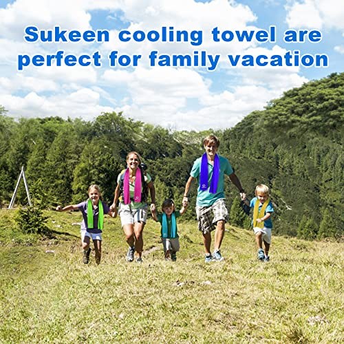 Sukeen [4 Pack Cooling 40&Prime; x 12&Prime;, Light Blue/Light Grey/Dark Blue/Dark Grey