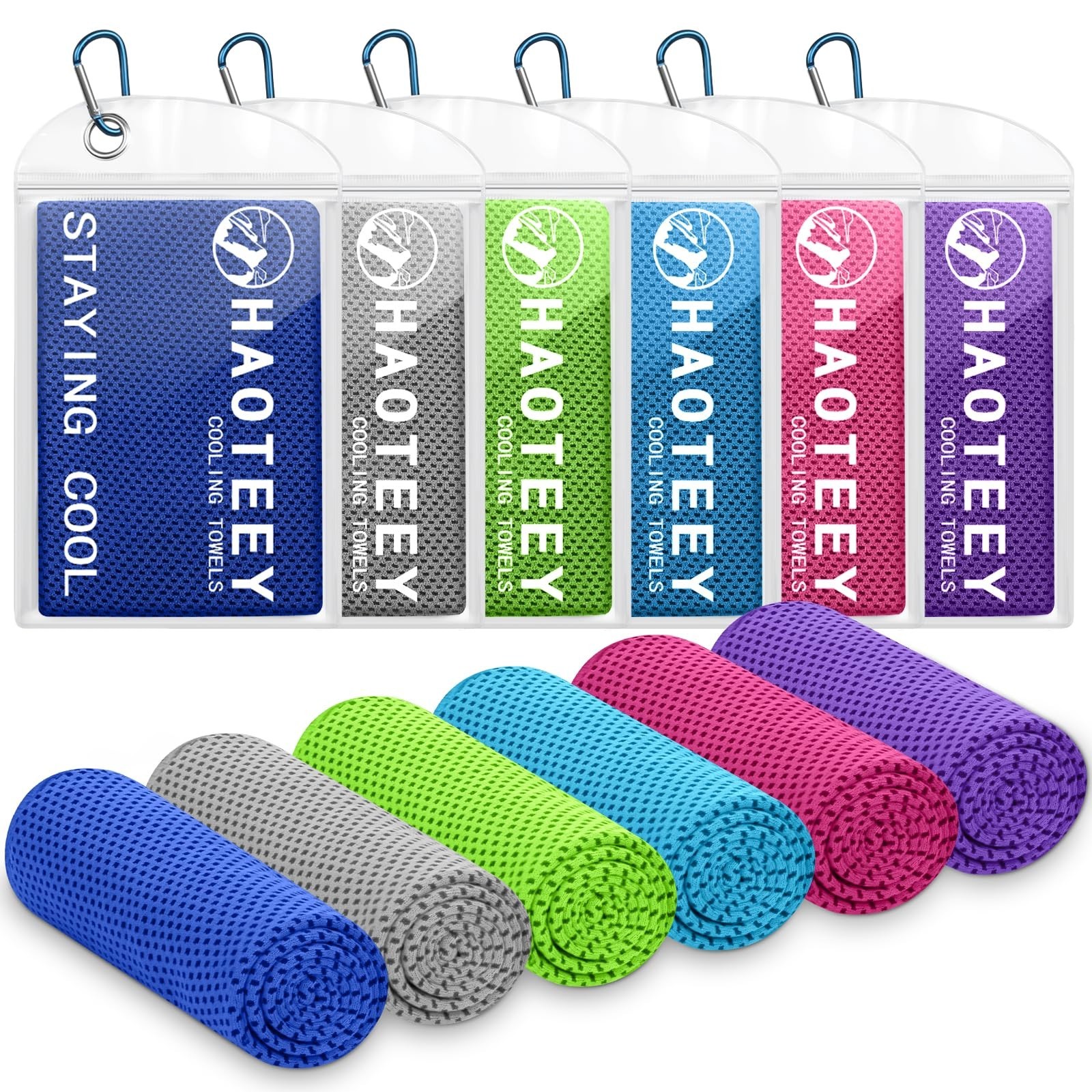 40&Prime;*12&Prime; Cooling Towels 6 PCS, Cool Towels Sports Cooling Rags for Neck and Fa…