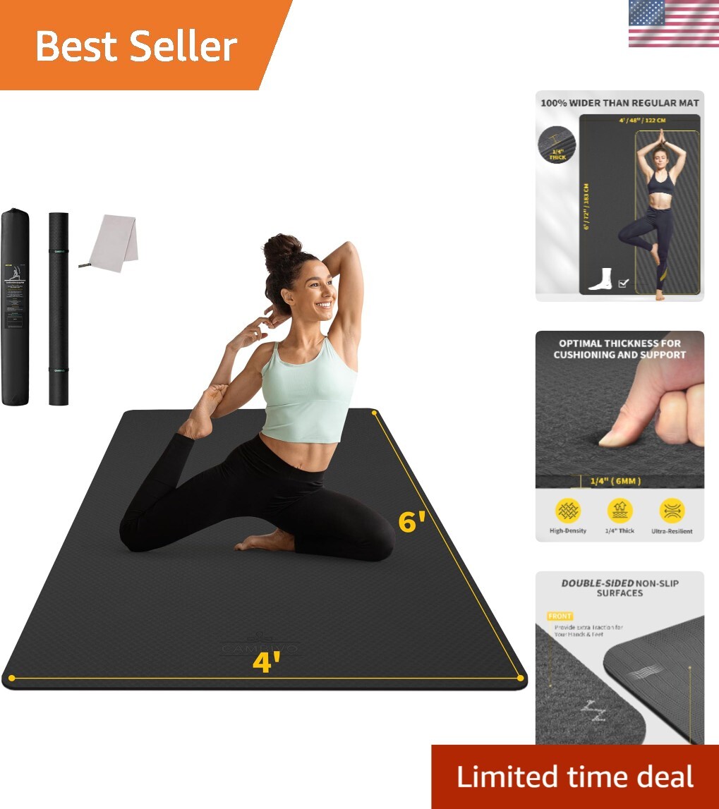 Durable 6&rsquo;x4&prime; Extra Large Fitness Mat – Non-Slip Design for Safe Exercising