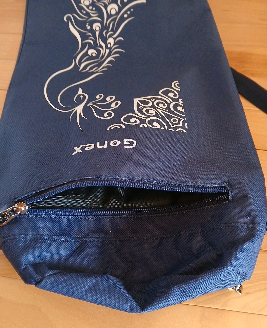 Gonex Yoga Mat Travel Bag Carrier Full-Zip Peacock Design Dark Blue 28×10