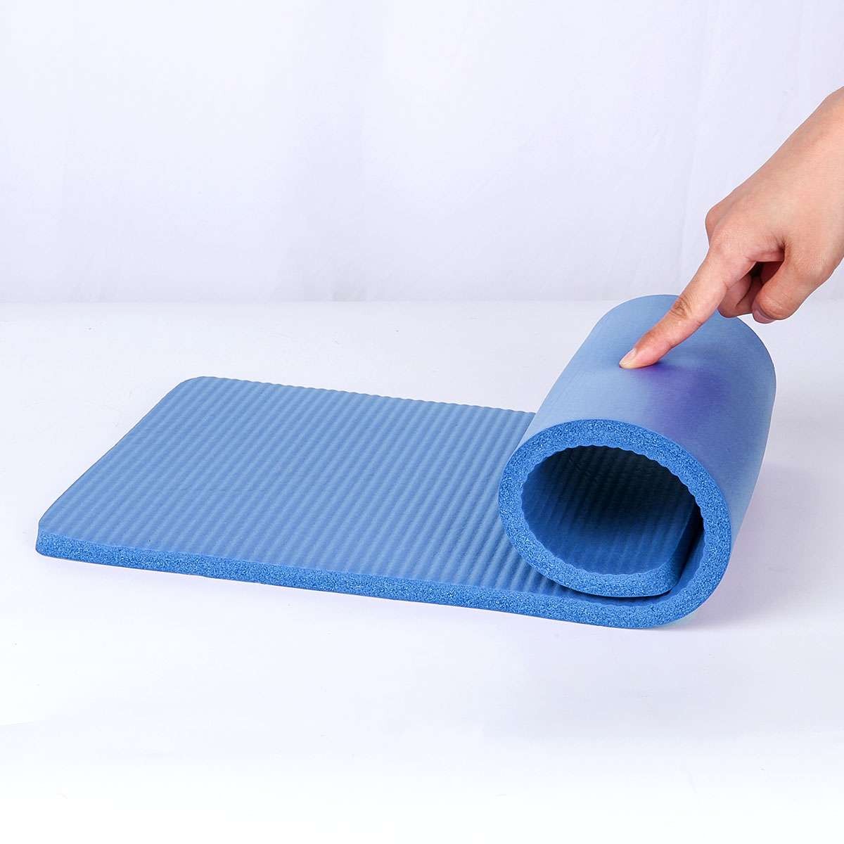 2pcs Thick 15mm Yoga Mats Exercise Gym Fitness Mat Non-Slip With Carry Strap US