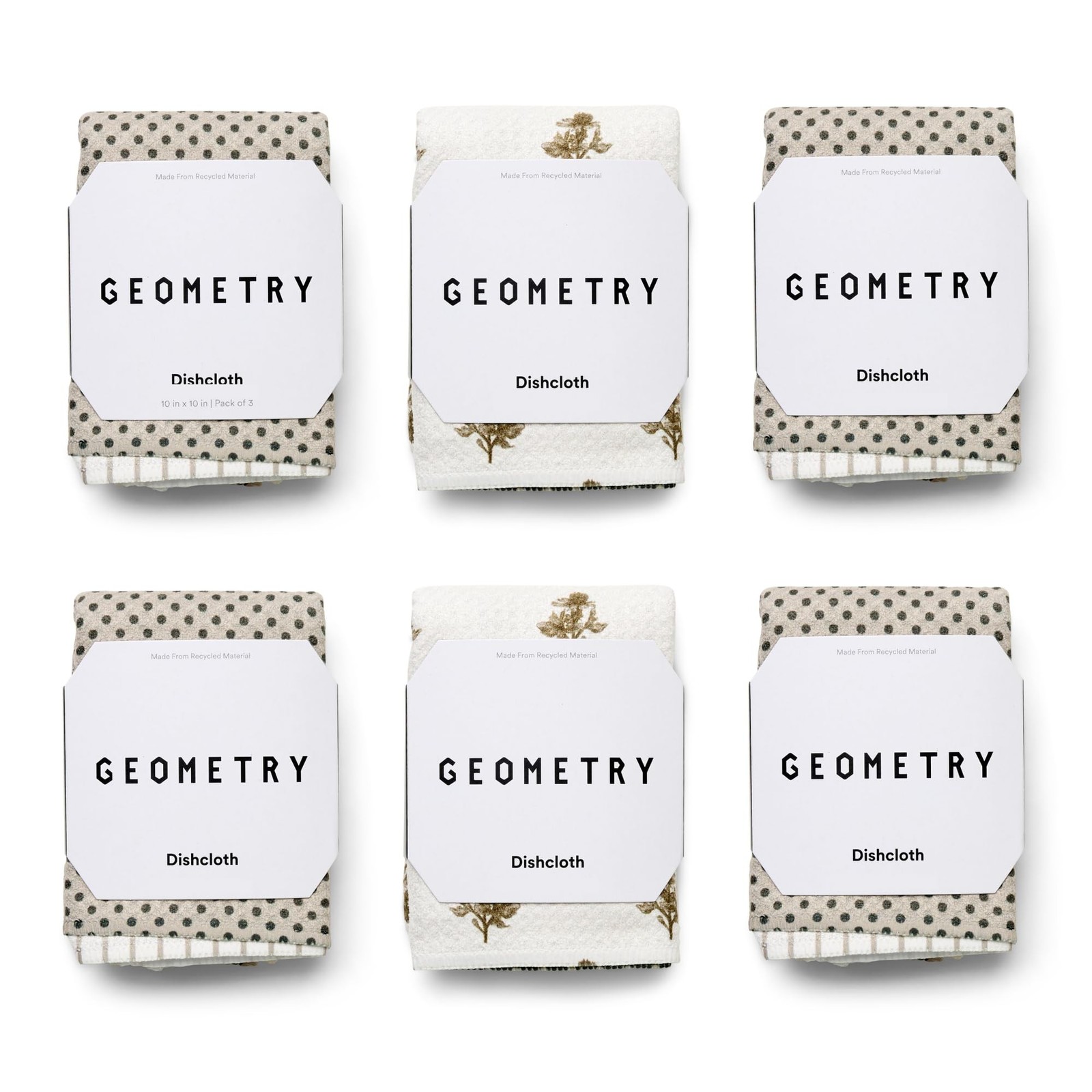 GEOMETRY Dishcloth – Evergreen Collection – Quick-Dry, Ultra-Absorbe