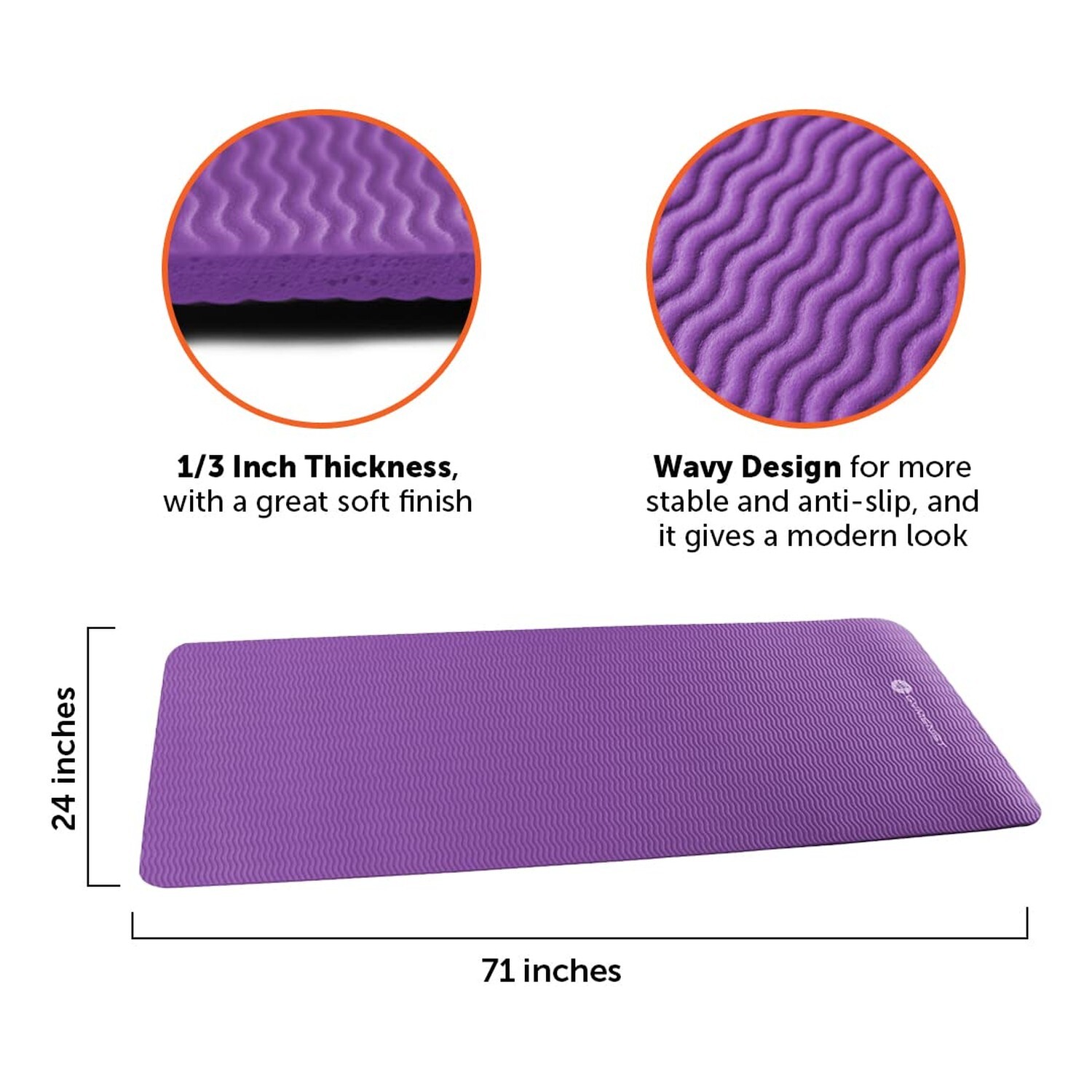 GYMENIST Thick Exercise Yoga Floor Mat Nbr 24 X 71 Inches, Great for Camping …