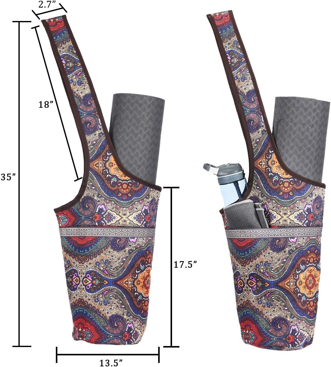 Yoga Mat Bag Yoga Bags with Large Size Pocket and Zipper Pocket, Fit Most Siz…