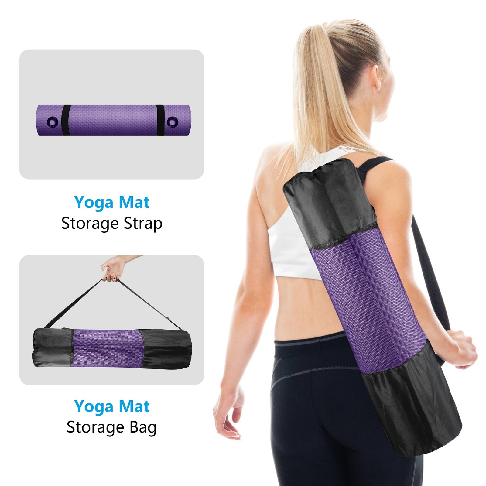 Yoga Mat 72.8&Prime; x 31.5&Prime; x 2/5 inch Thick With Strap and Bag, Extra Wide Workou…