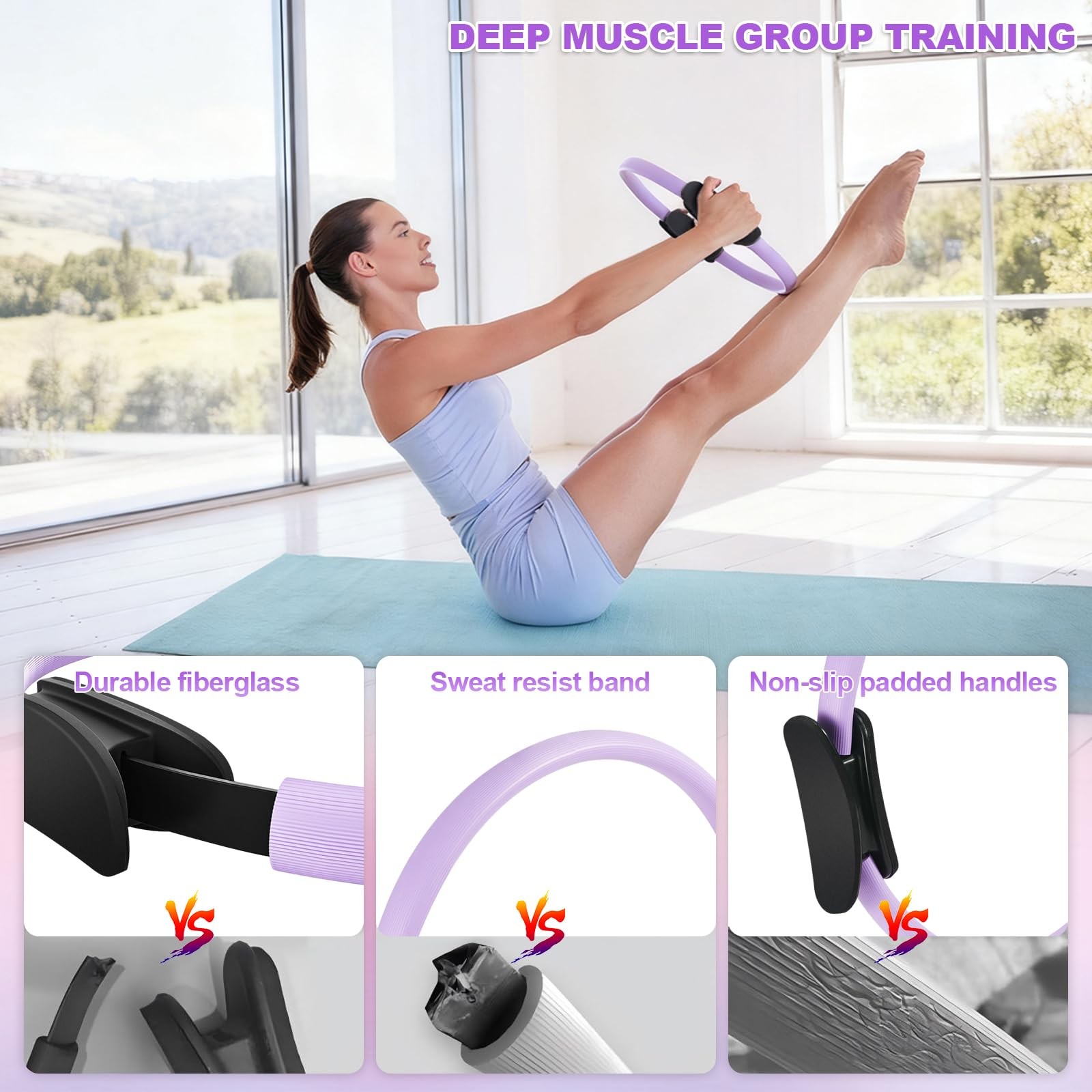 Pilates Kit, Pilates Essentials Kit for , 15” Pilates Ring and Set with Resis…