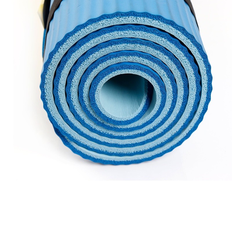 Two Tone Fitness Mat NBR Foam Extra Thick Carry Strap Slip Resistant Yoga New