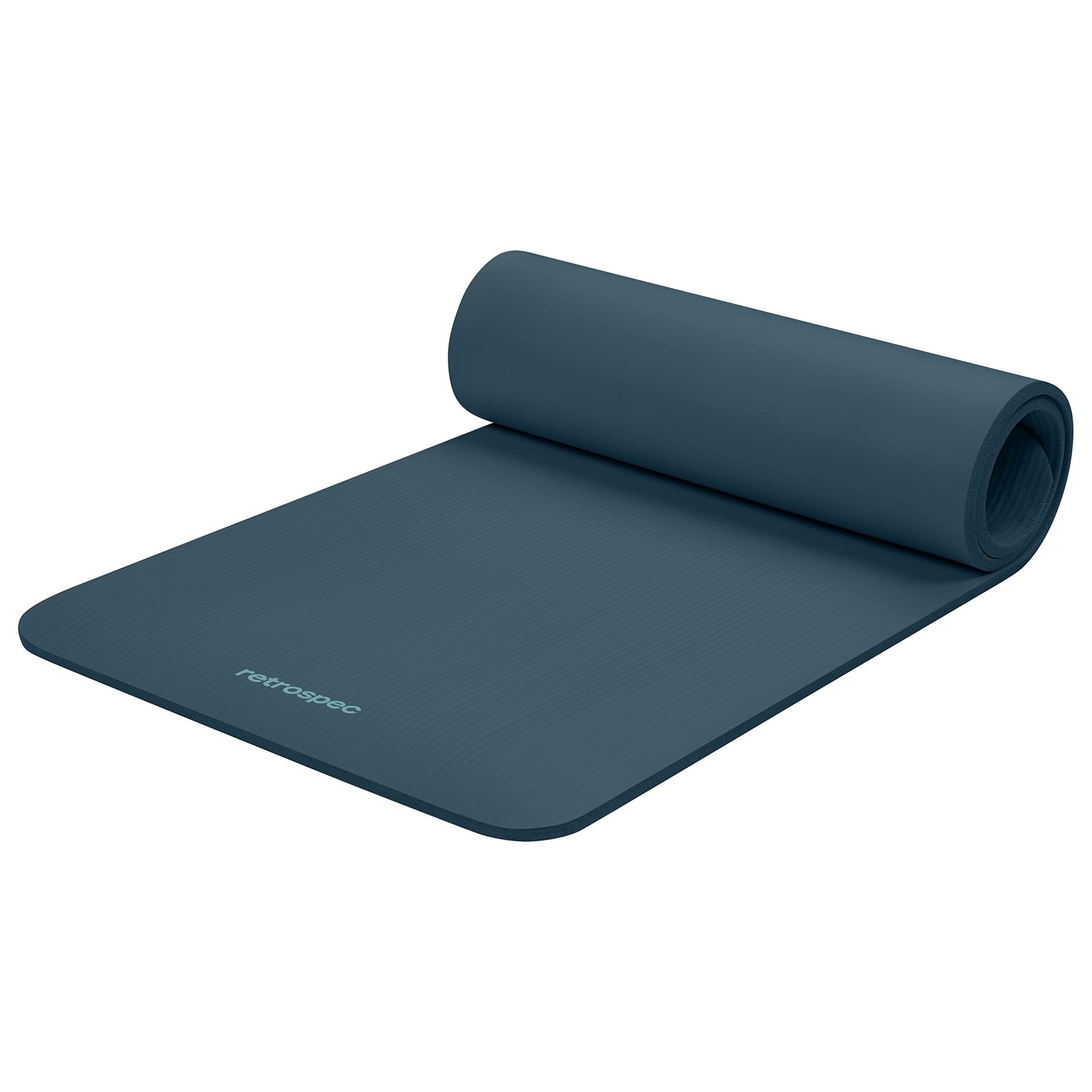 Retrospec Solana Yoga Mat 1/2&Prime; Thick w/Nylon 1/2 inch, Ocean Blue