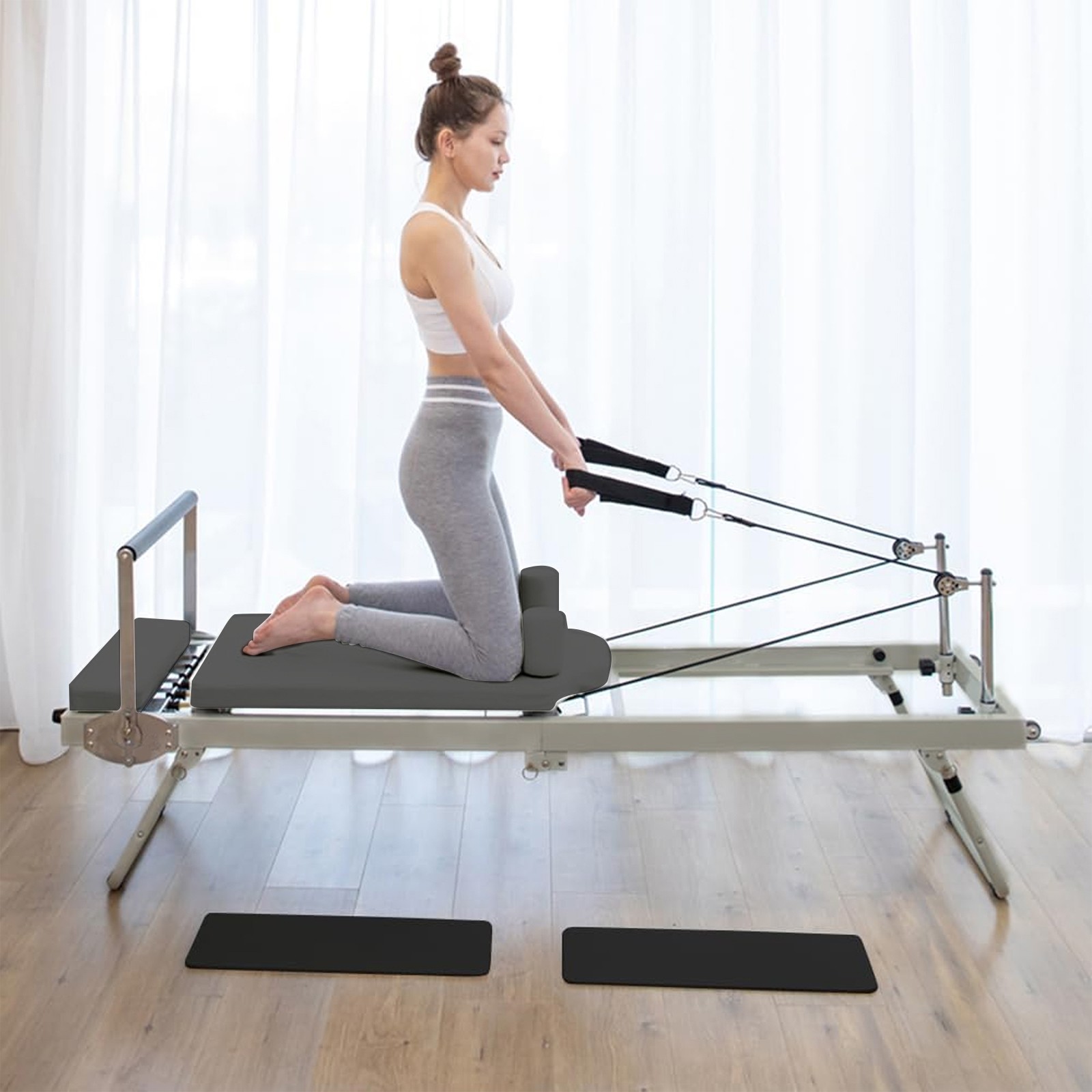 Foldable Pilates Reformer Home Pilates Equipment Studio Gym Workout Machine–