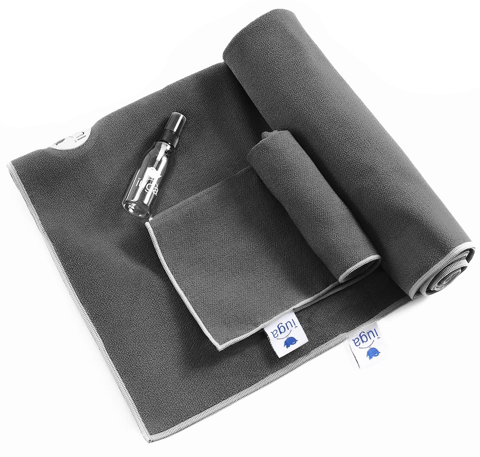 Iuga Non Slip Yoga Towel Extra Thick Hot Yoga Towel Hand Towel 2In1 Set Corner