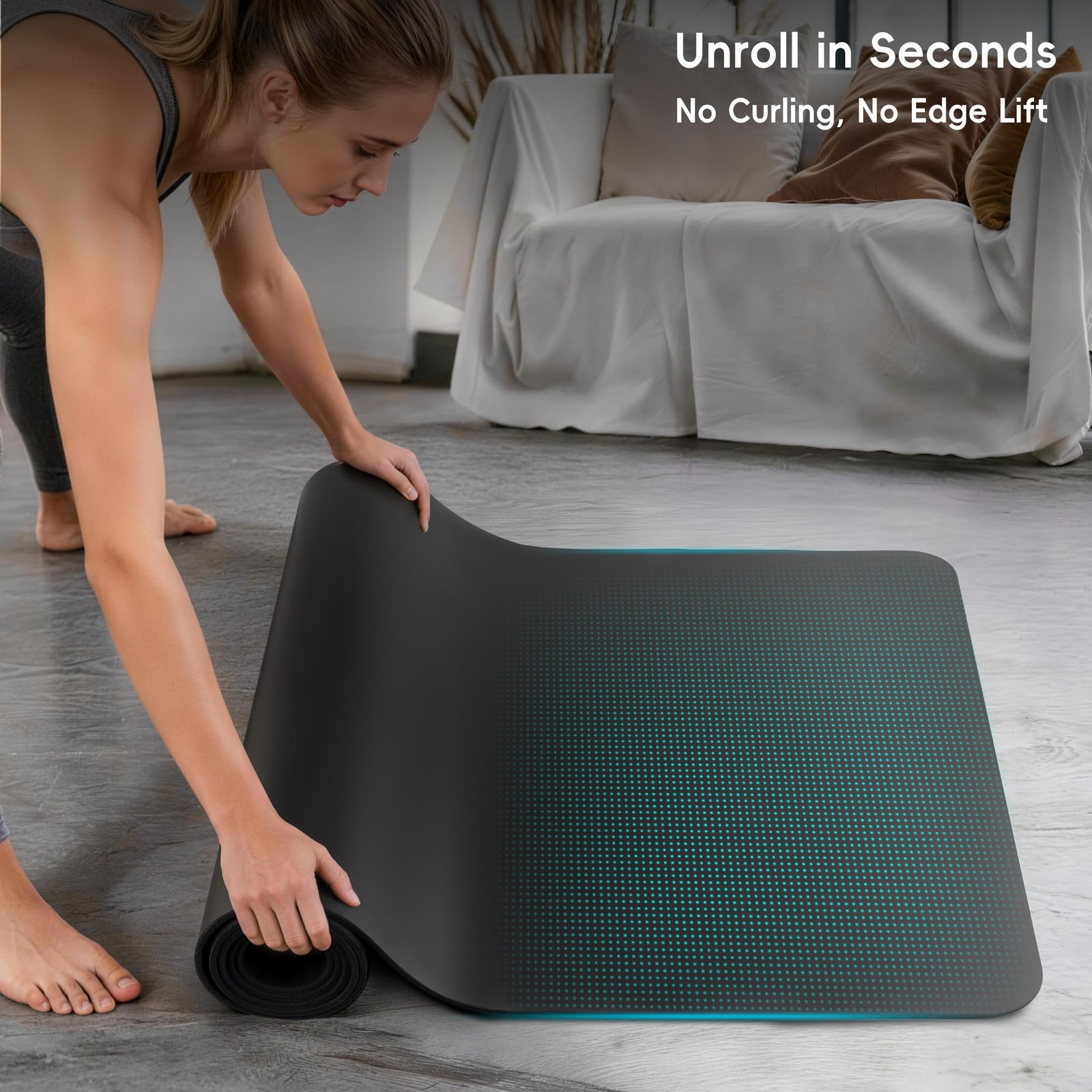 Professional PU & Natural Rubber Yoga Mat – Non Slip 5mm Thick Workout Mats f…