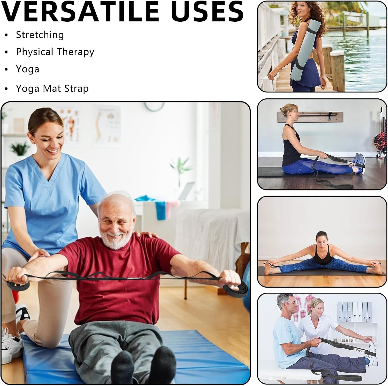 Stretching Strap Yoga Strap for Physical Therapy Stretch Out Straps for Home ..