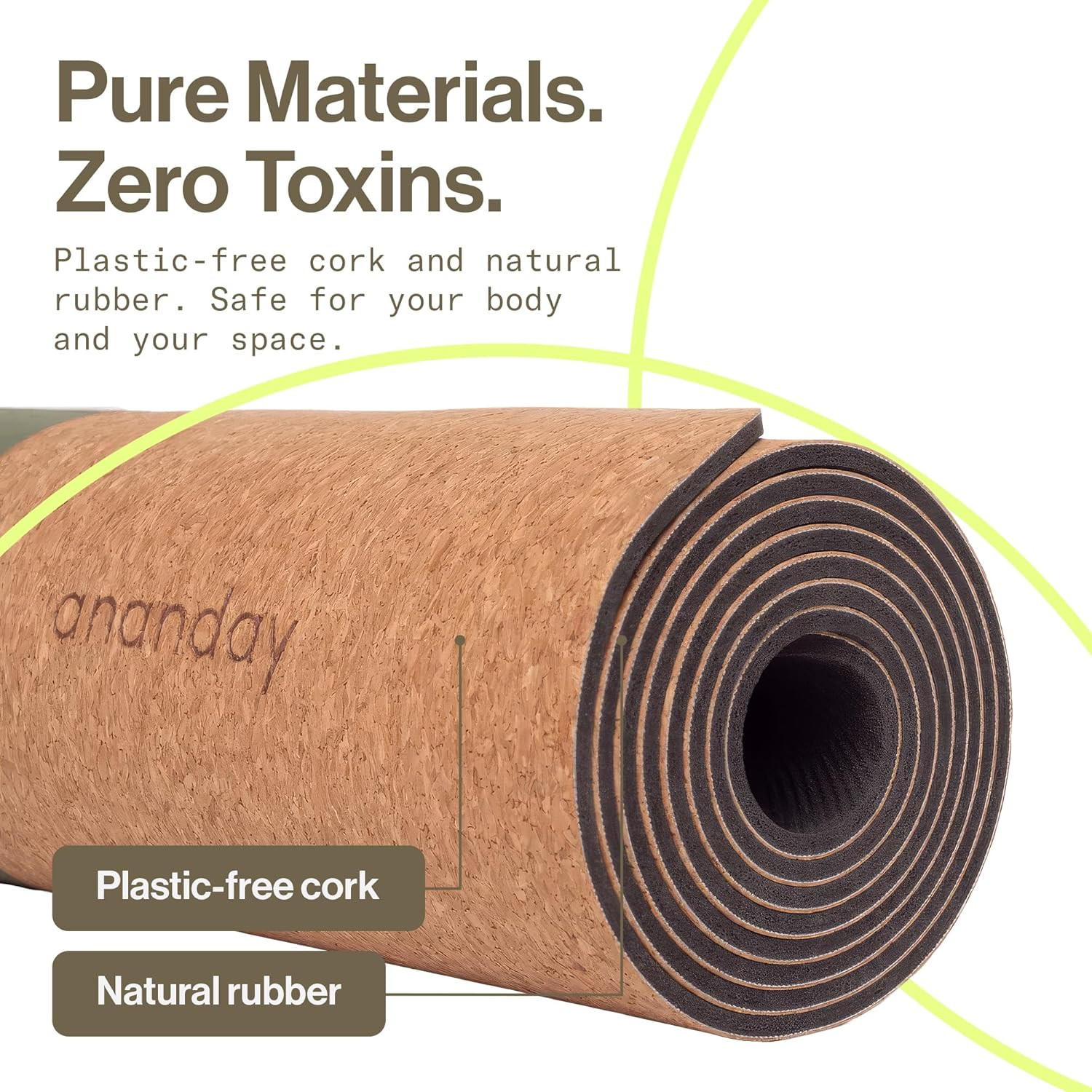 Eco-Friendly Cork Yoga Mat – Non-Slip, Cushioned for Hot Yoga & Pilates