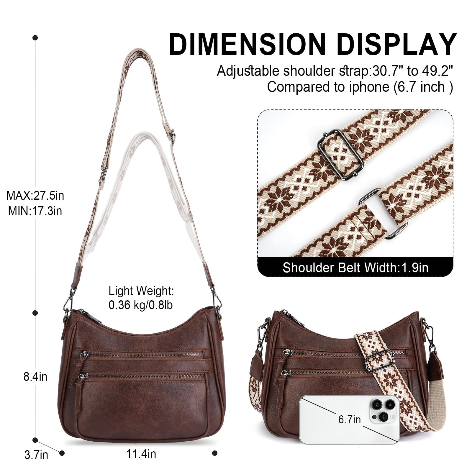 Crossbody Purses for Women Trendy Leather Crossbody Bag,Multi Pocket Shoulder…