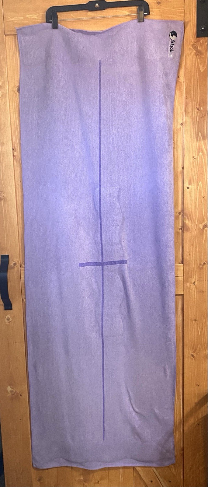 Stick-e Yoga Mat Towel Purple Non Slip Grip Hot Yoga Microfiber Cover Purple