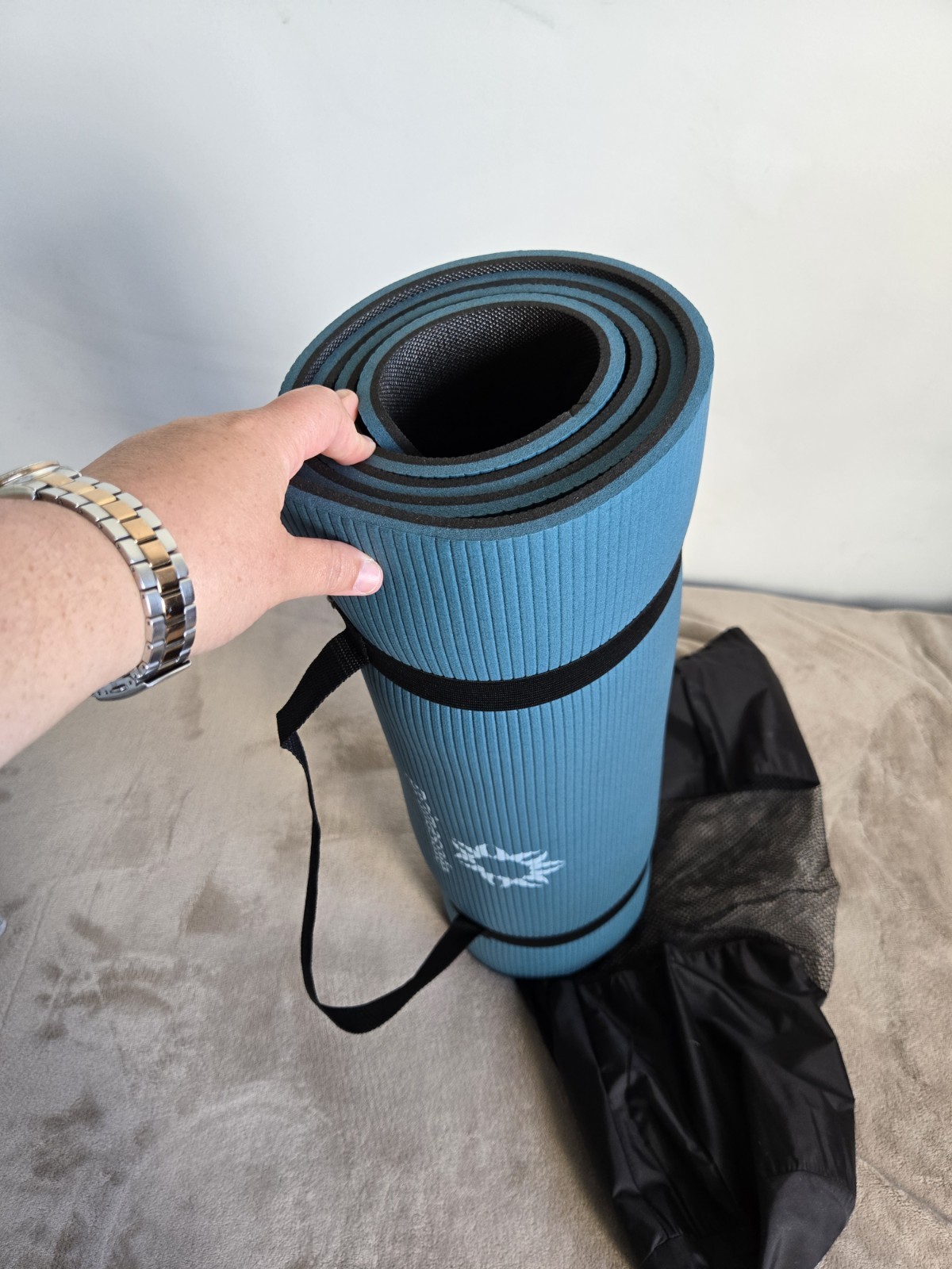 Teal Primasole Yoga Mat With Carrying String And Carrying Bag