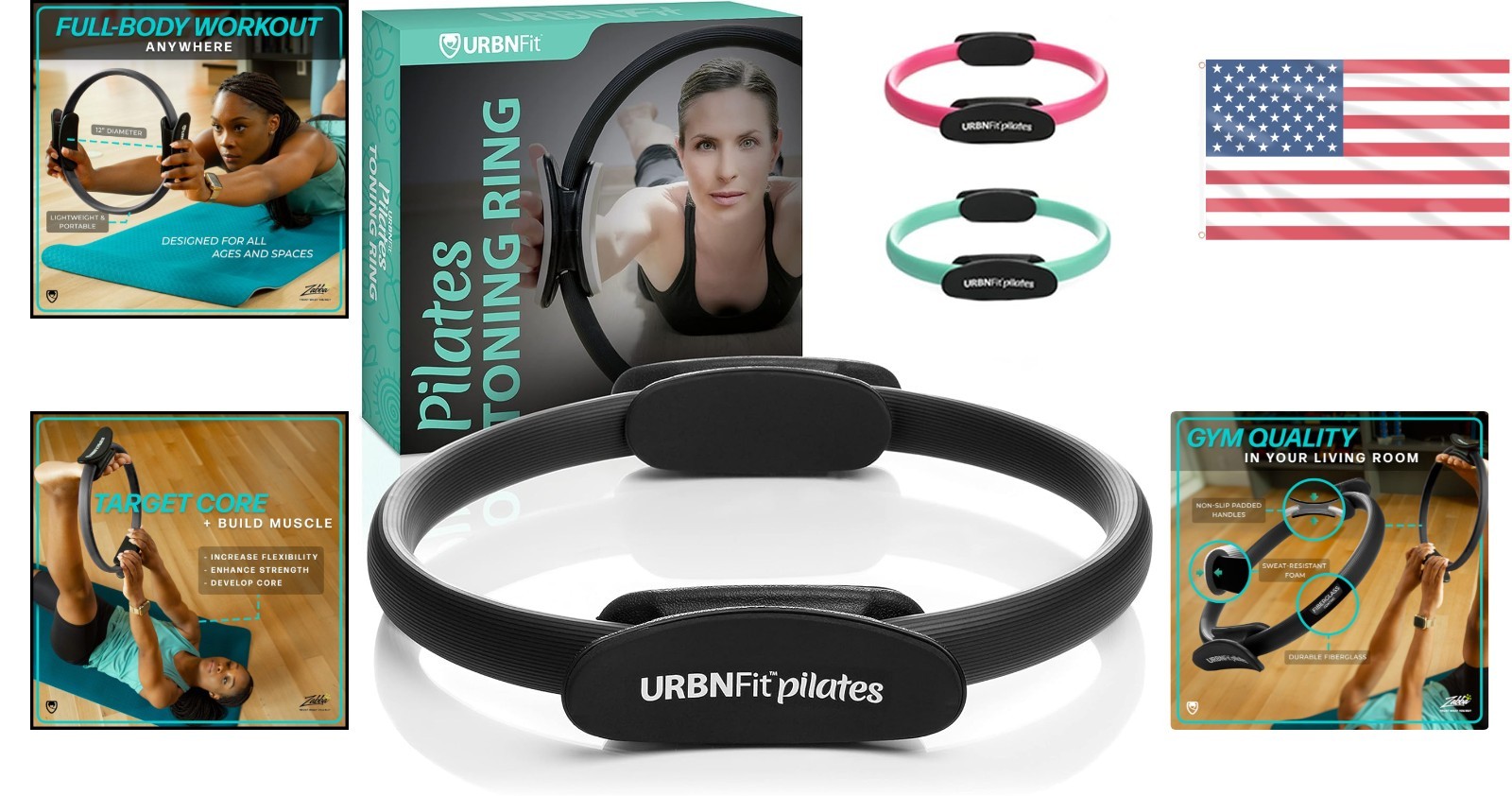 12-Inch Pilates Fitness Ring with Foam Comfort Pads for Ideal Toning & Sculpting