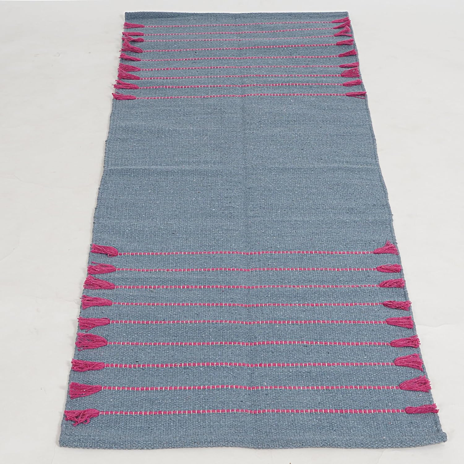 24X72 Inches Hand Weaved Yoga Mat 100% Organic Cotton Natural Yoga Rug for Exerc