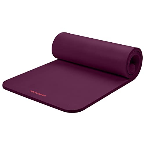Boysenberry Solana Yoga Mat – 1&Prime; Thick & Nylon Strap for Men & Women