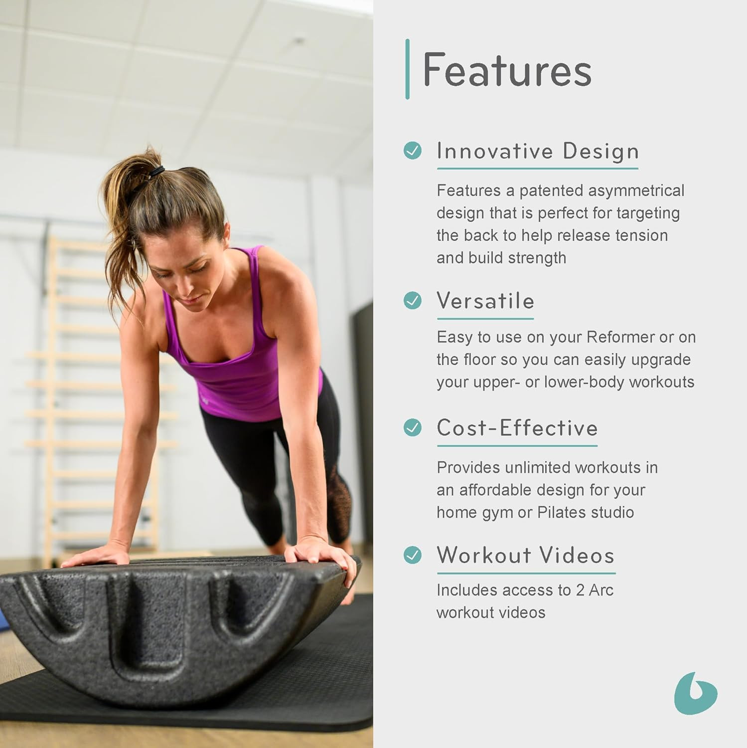 Pilates Arc, Step Barrel for Spine Exercises, Balance, Core Strengthening, and S