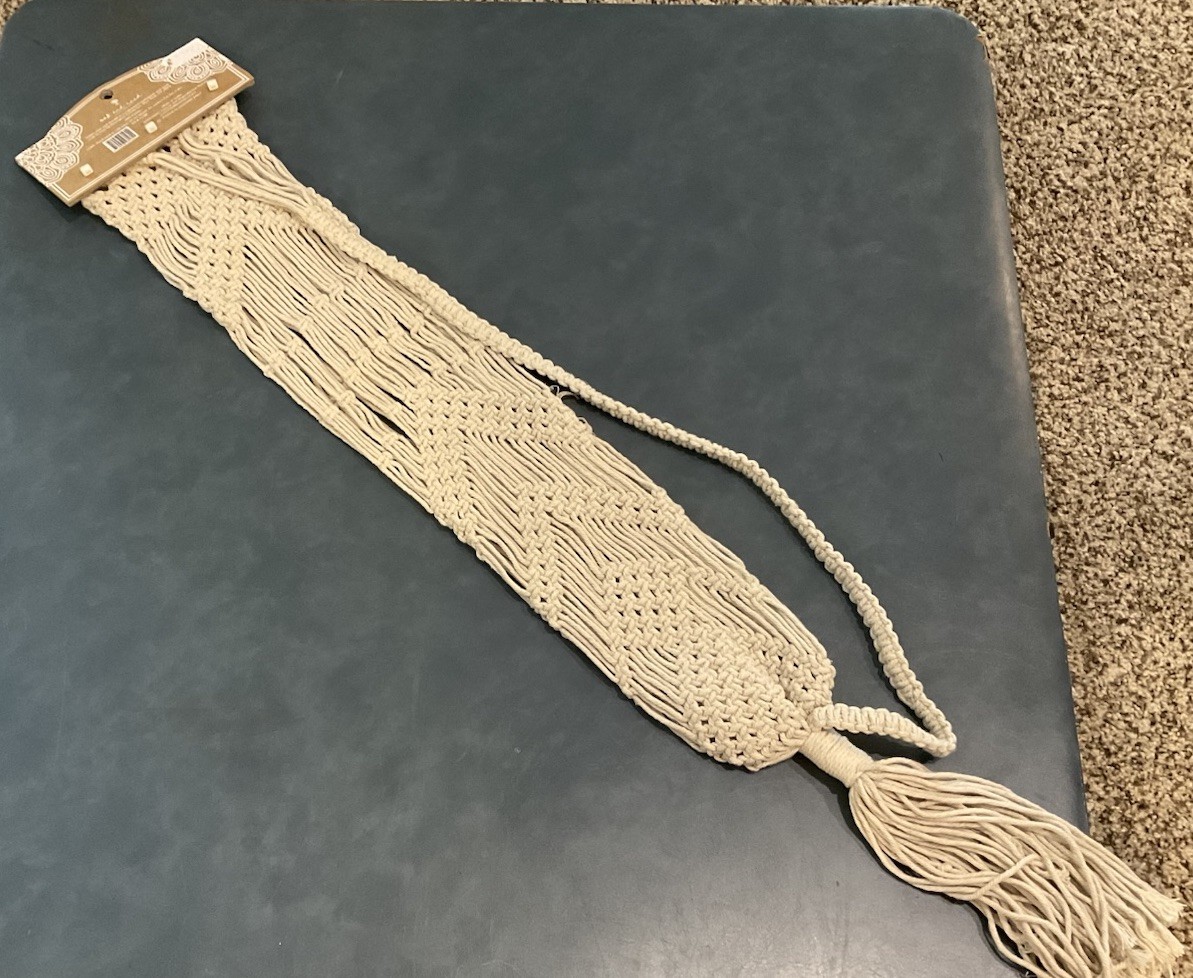 NWT Oak And Reed Macrame Yoga Mat Carry Bag 100% Cotton Boho Made In India