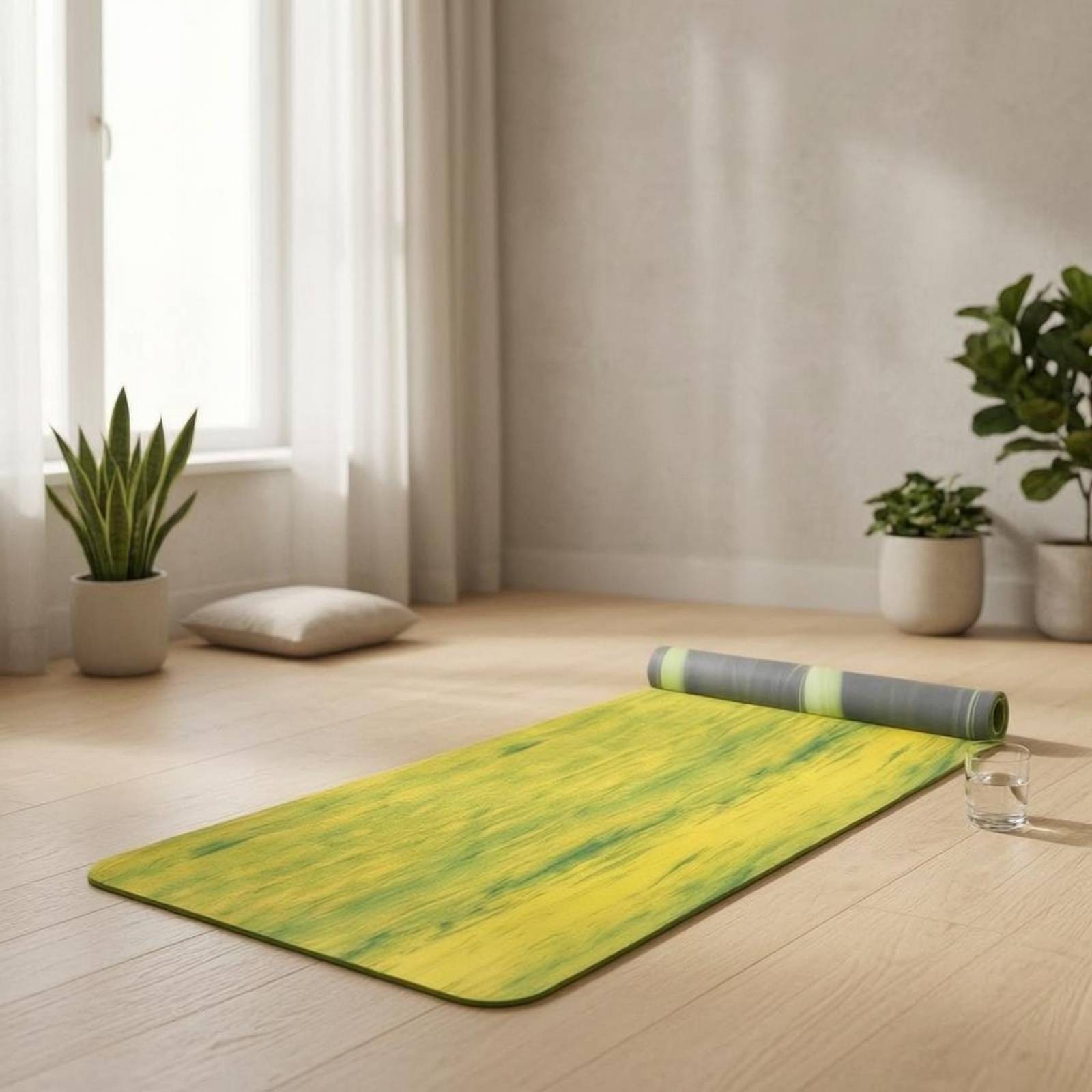 Natural Rubber Exercise Mat Layered Non-Slip Exercise Mat Double-Sided