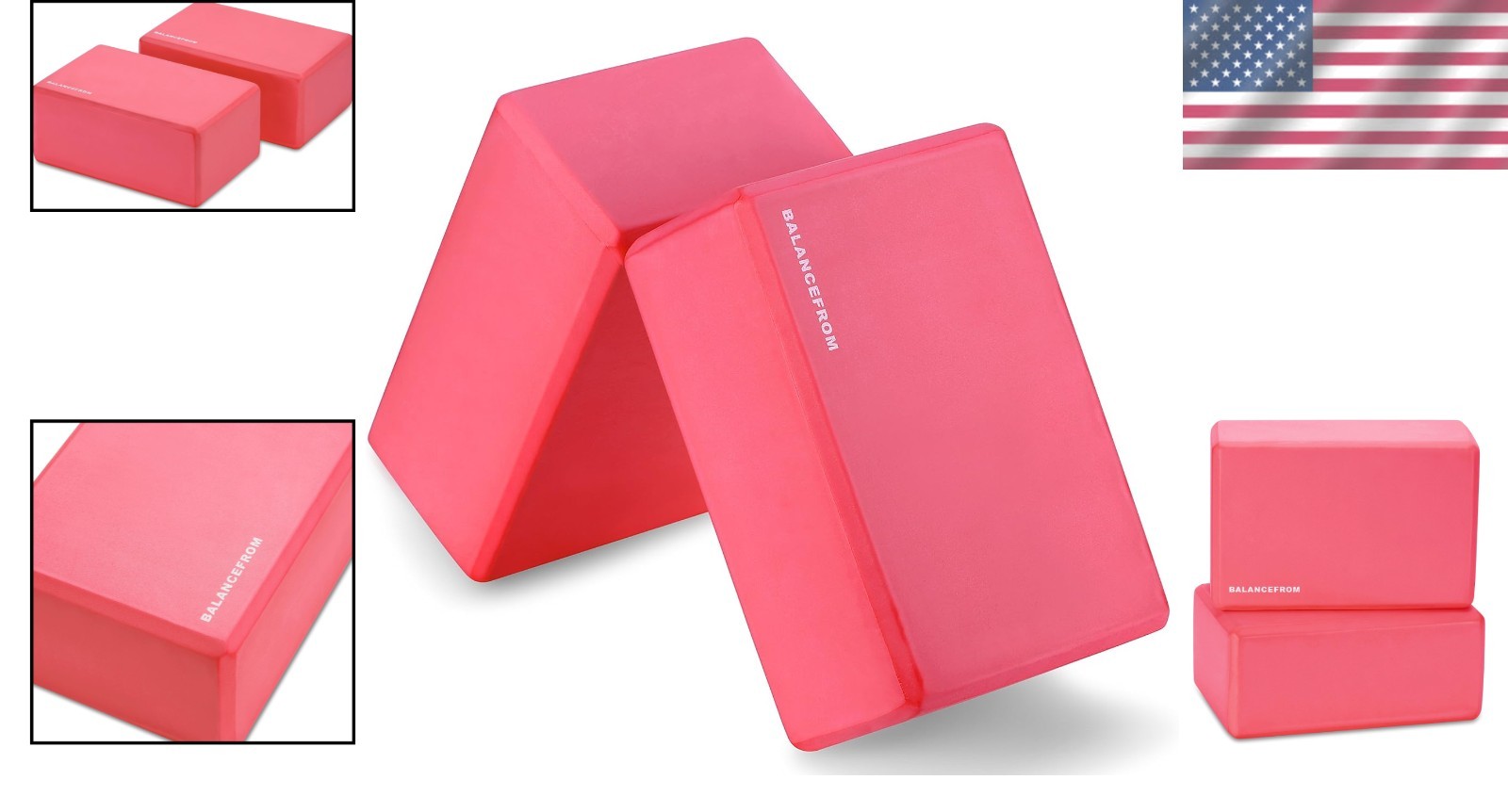 Set of 2 High Density Yoga Blocks – 9&Prime;x6&Prime;x4&Prime; – Non-Slip Foam for Stability