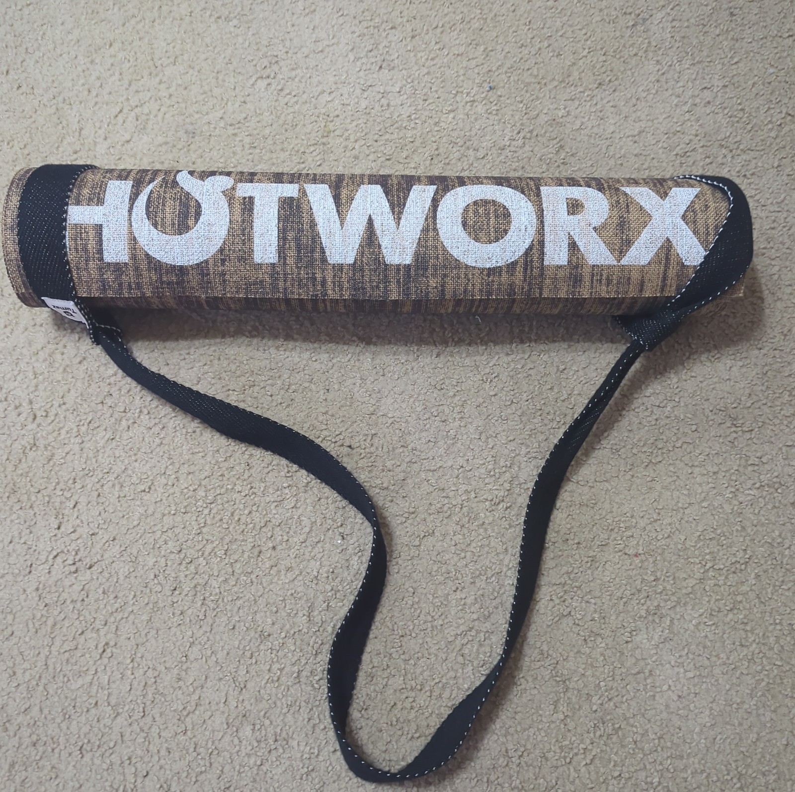 HOTWORX Eco-Friendly Hemp Fiber Yoga Mat Non-Slip 24×72 Brown + Carrying Strap