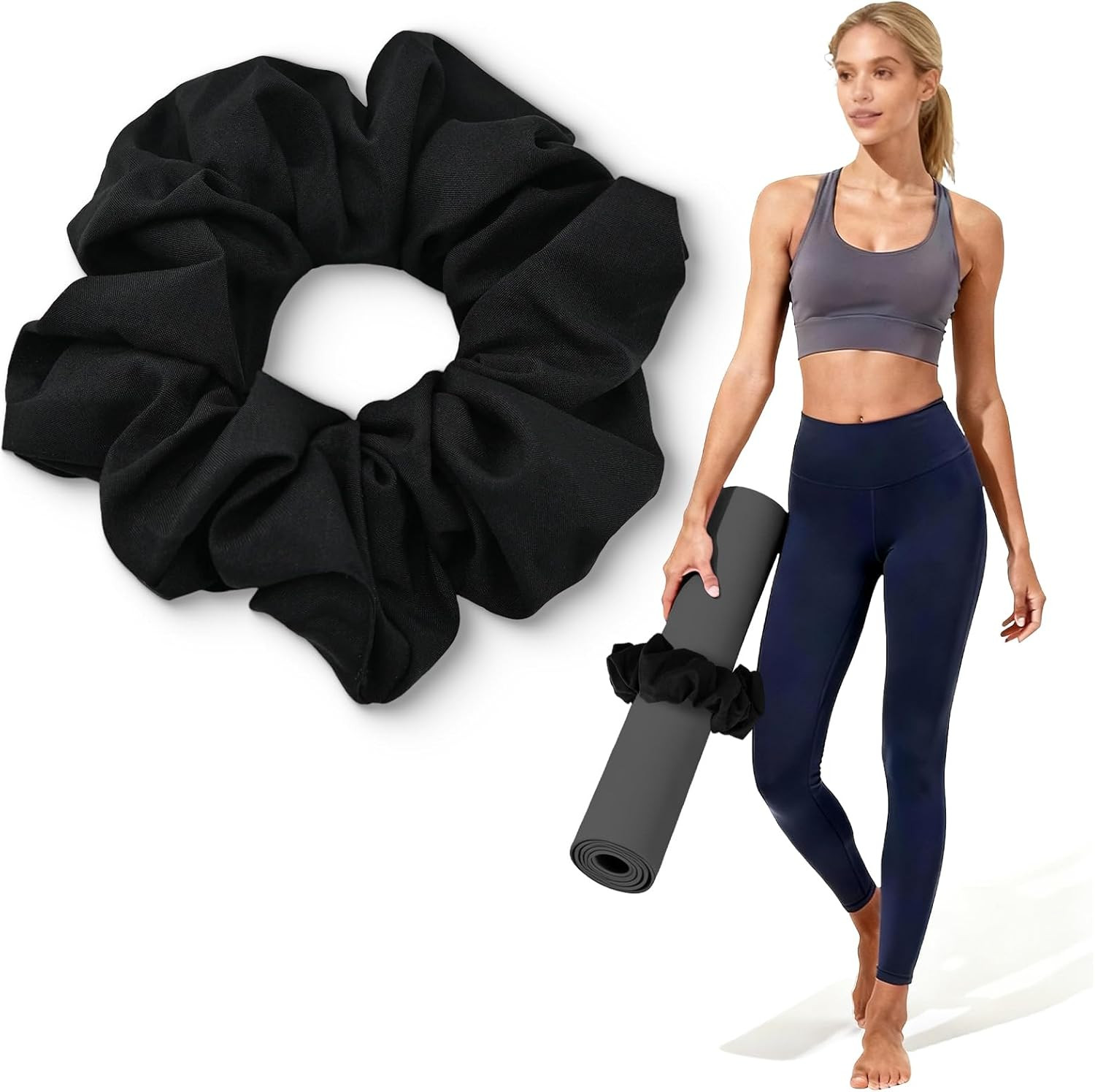 Yoga Mat Scrunchie – Durable Elastic Holder for Standard Mats (Mat Not Included)