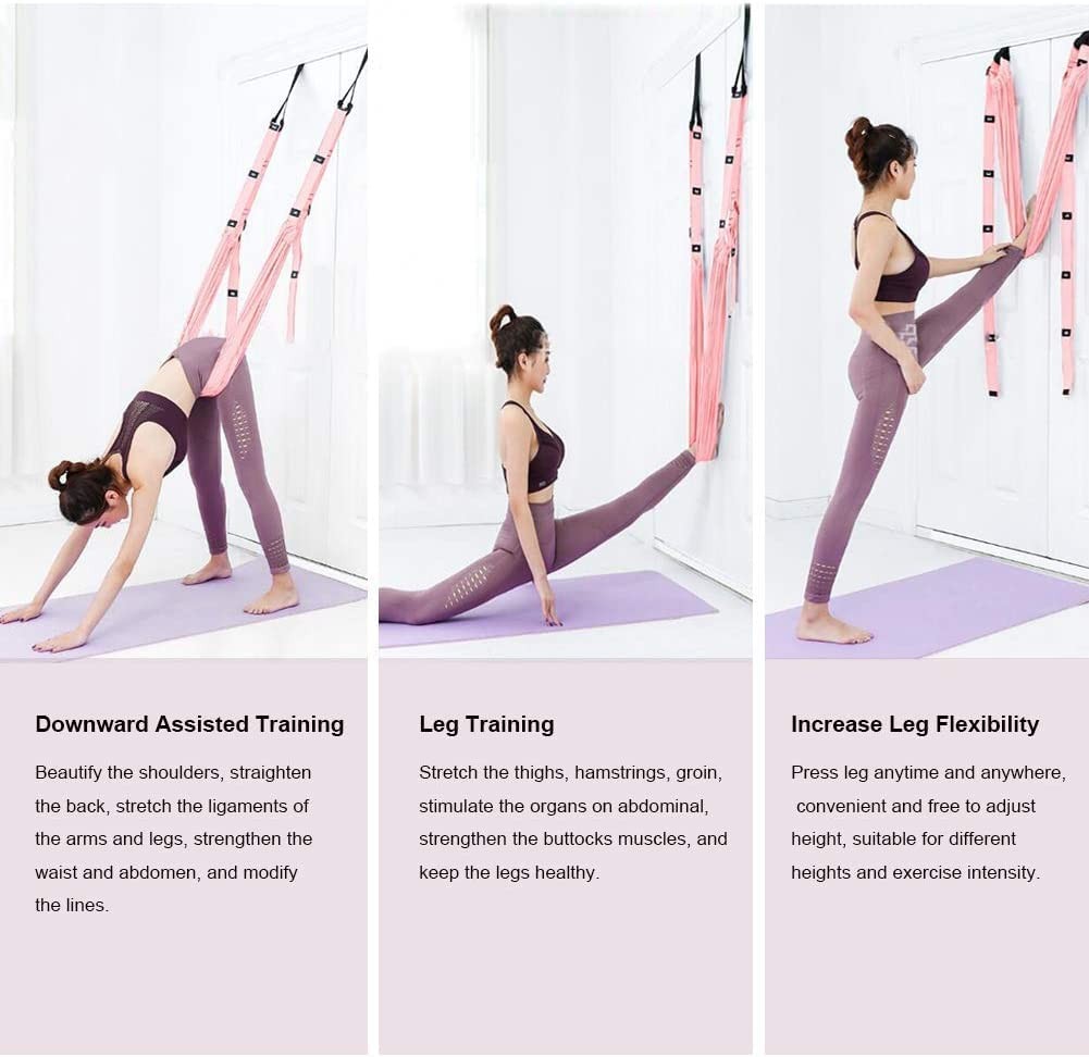Yoga Fitness Stretching Strap, Adjustable Leg Stretcher Back Bend Assist Trai…