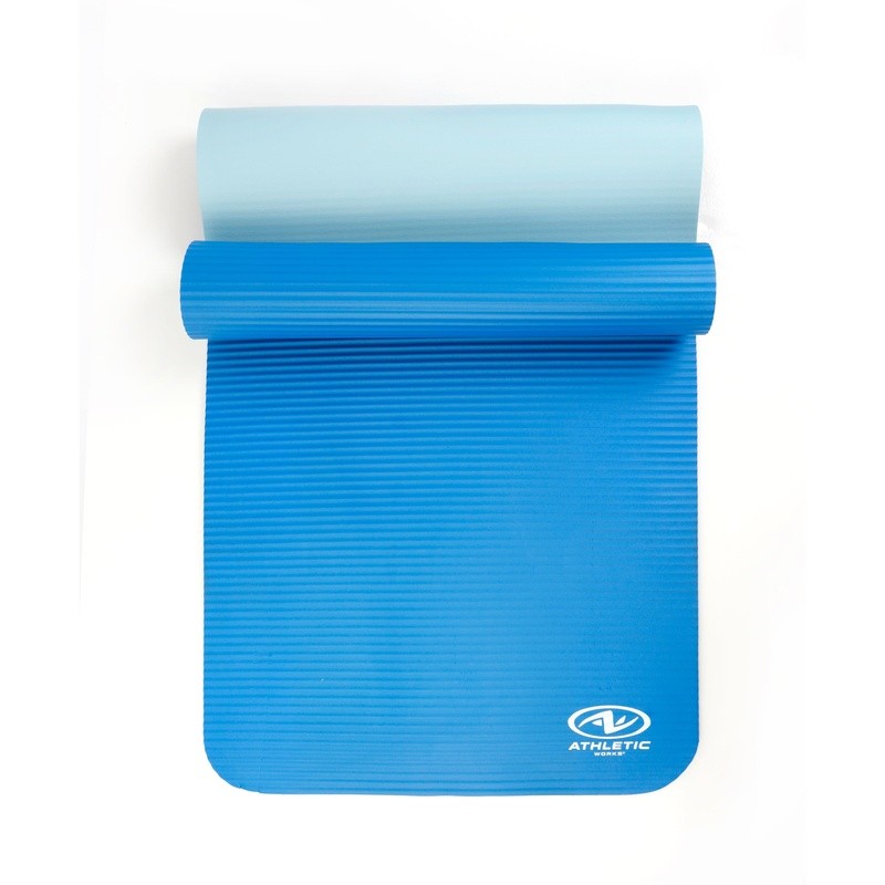 Two Tone Fitness Mat NBR Foam Extra Thick Carry Strap Slip Resistant Yoga New