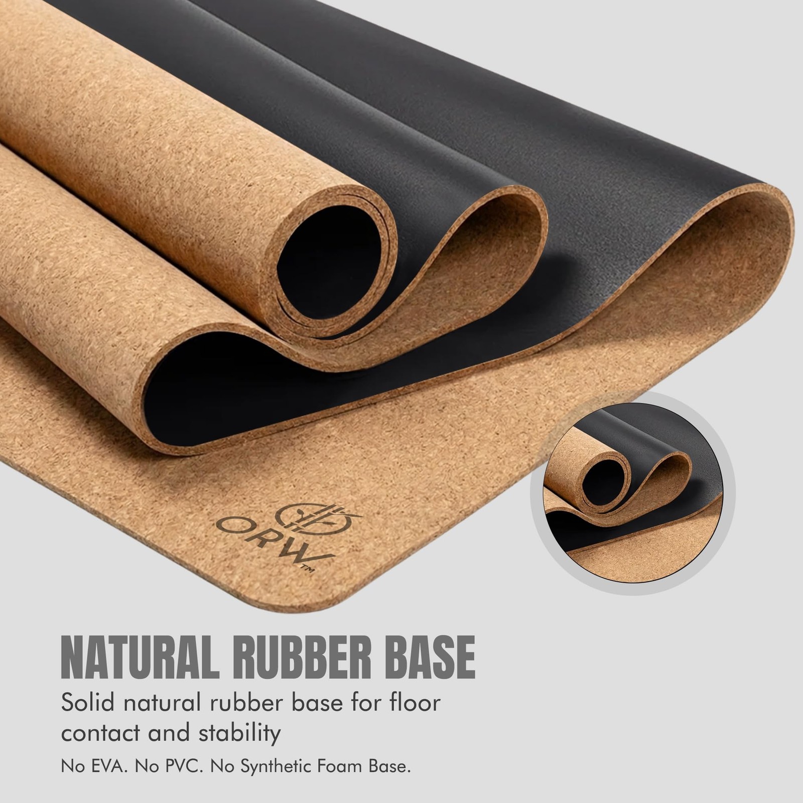 ORW Non Slip Hot Yoga Mat with Carrying Strap – Grip Surface & Natural Rubber…