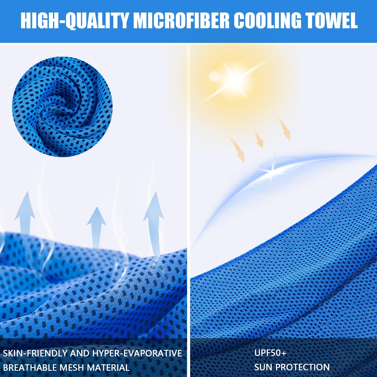 Leuceiy 4 Pack Cooling 40 inches x 12 inches, Grey/Dark Grey/Purple/Dark Blue