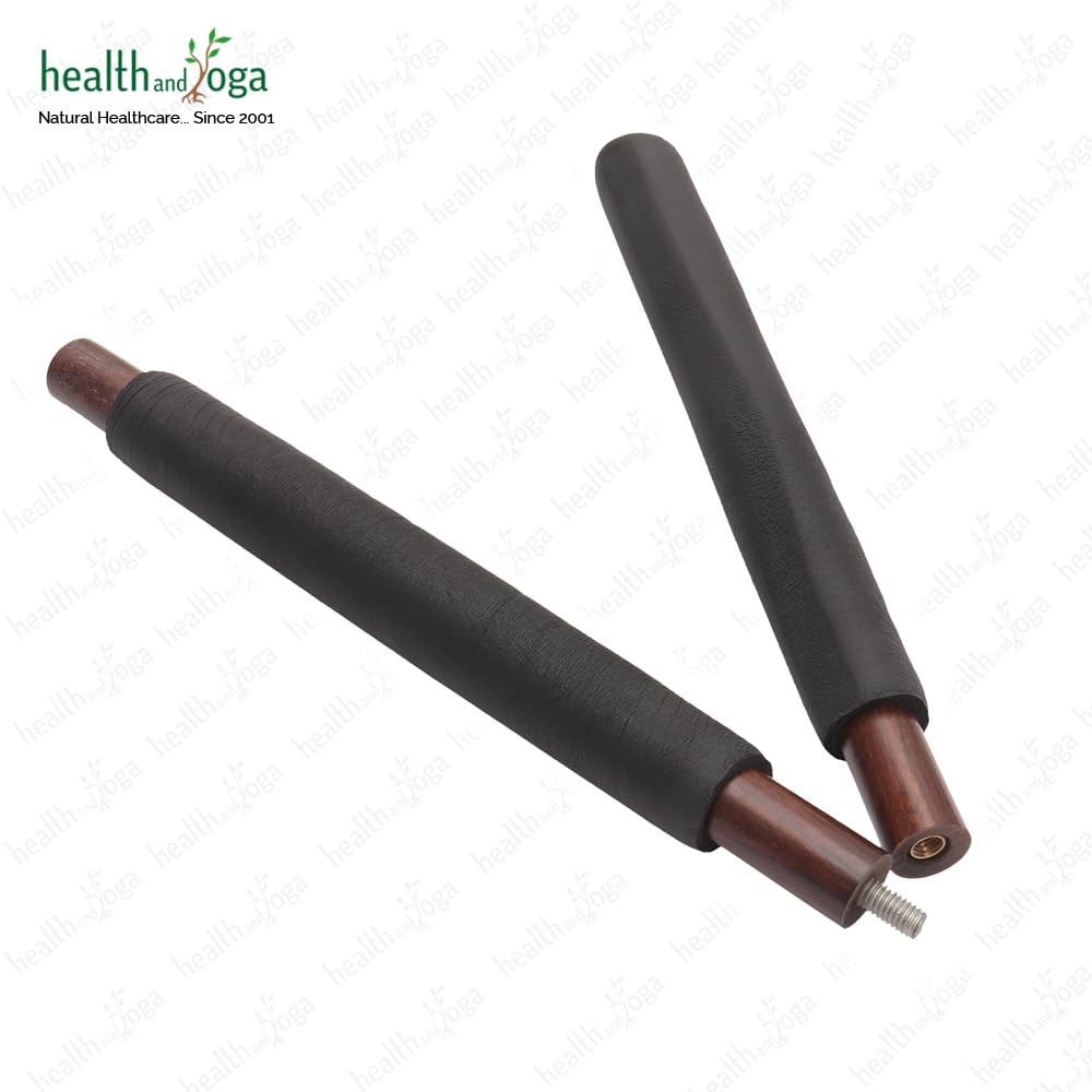 HealthAndYoga™ StretchNHeal Multipurpose Wooden Pranayama Stick with Padded C…