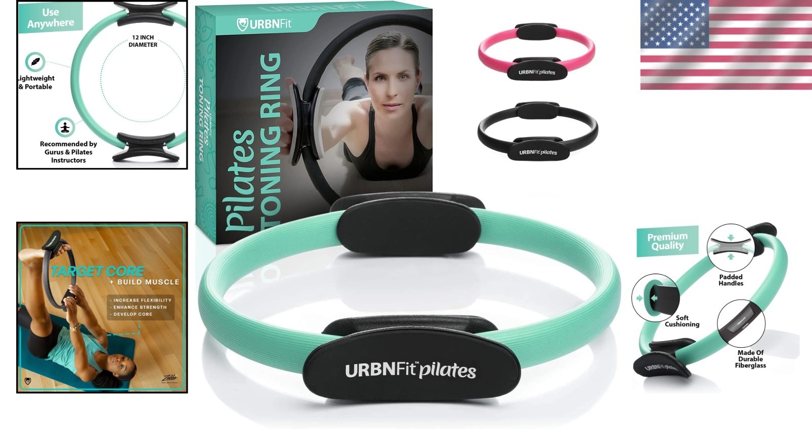 Versatile 12&Prime; Pilates Ring with Dual Grip & Bonus Exercise Guide
