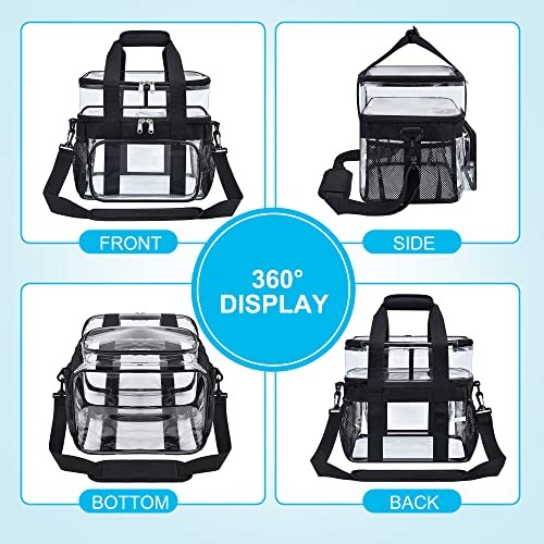 Clear Lunch Bag – Large Clear Lunch Bag for Work Double-Deck Reusable Lunch