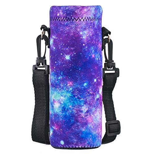Neoprene/750ML/1000ML Water Bottle Bag Carrier – Portable 500ML Purple Galaxy