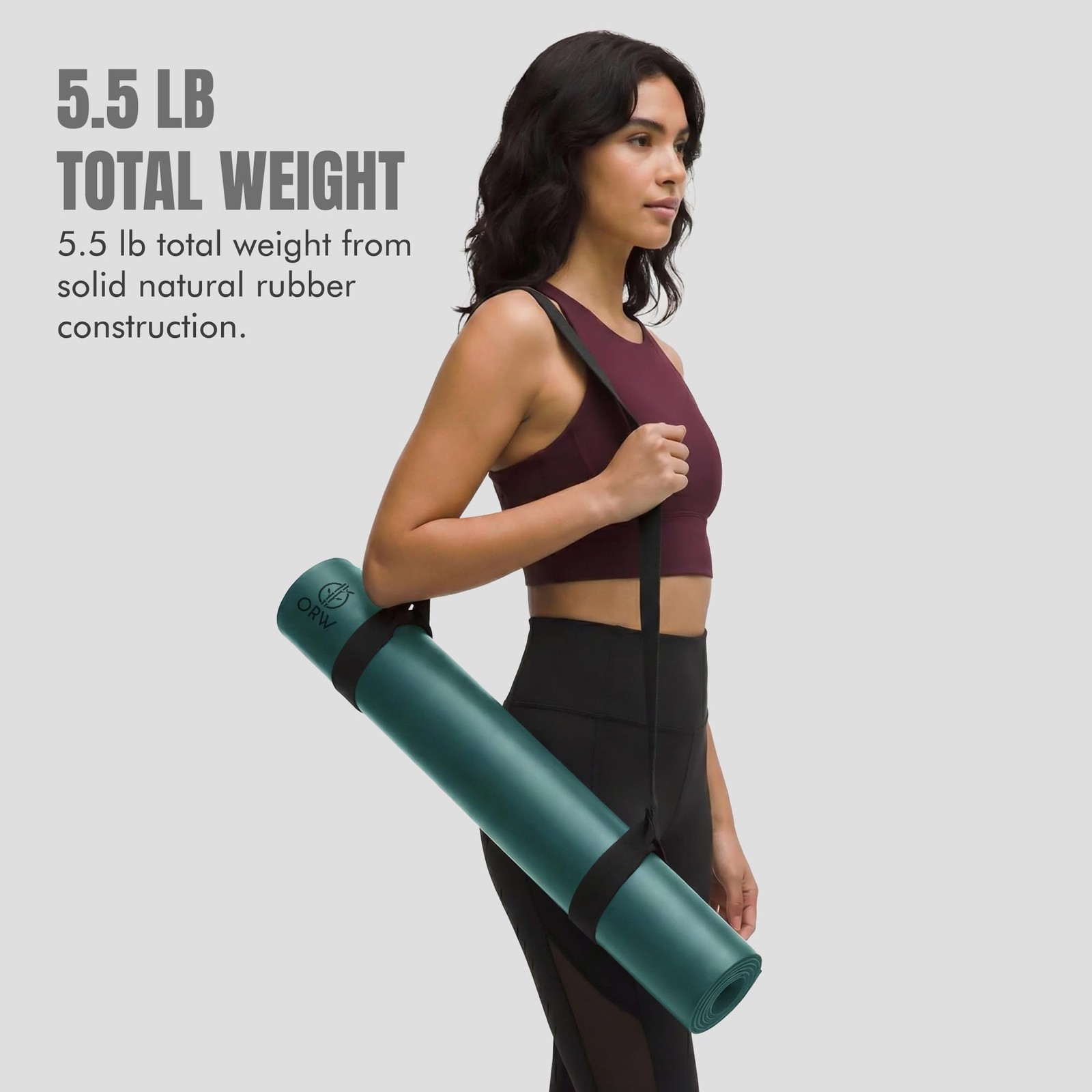 Yoga Mat PU Rubber, Non 72 x 24 inches, Blackish Green Rubber 72×24