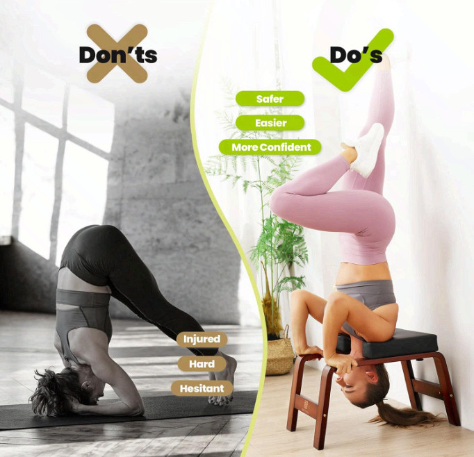 Yoga Headstand Bench Stand, Inversion Chair for Balance & Core Training