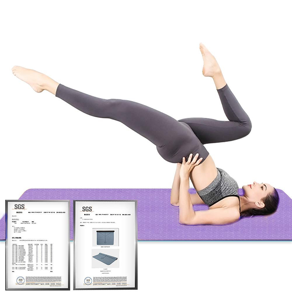 Extra Thick TPE Yoga Mat – 72&Prime;x 32&Prime; Thickness 1/2 Inch -Eco Friendly SGS Cert…